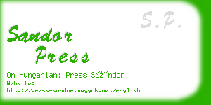 sandor press business card